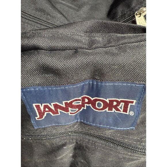 Vintage JanSport Black Backpack  Padded Shoulder Straps Mesh Pockets - Picture 3 of 16